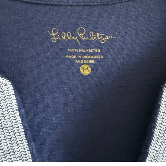 LILLY PULITZER Maisy Swing T-Shirt Dress in True Navy | Short Sleeve Mini Medium - Picture 6 of 8